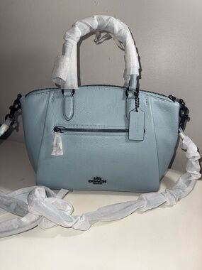 Coach Light Blue Pebbled Leather Satchel